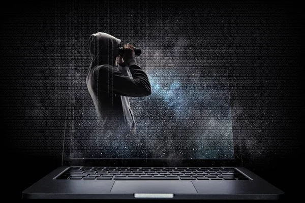 Bezpieczeństwo sieci i przestępstw komputerowych. Techniki mieszane — Zdjęcie stockowe