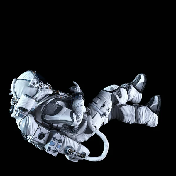 Astronaut in der Dunkelheit. Gemischte Medien — Stockfoto