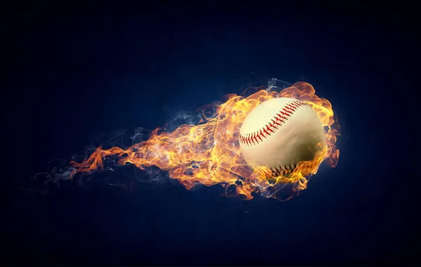 Ball burning in fire — Stock Photo, Image