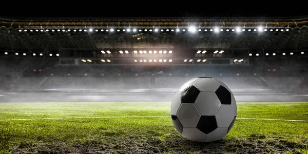Fotboll spel koncept. Mixed media — Stockfoto