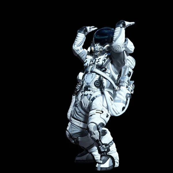 Astronot karanlığın içinde. Karışık teknik — Stok fotoğraf