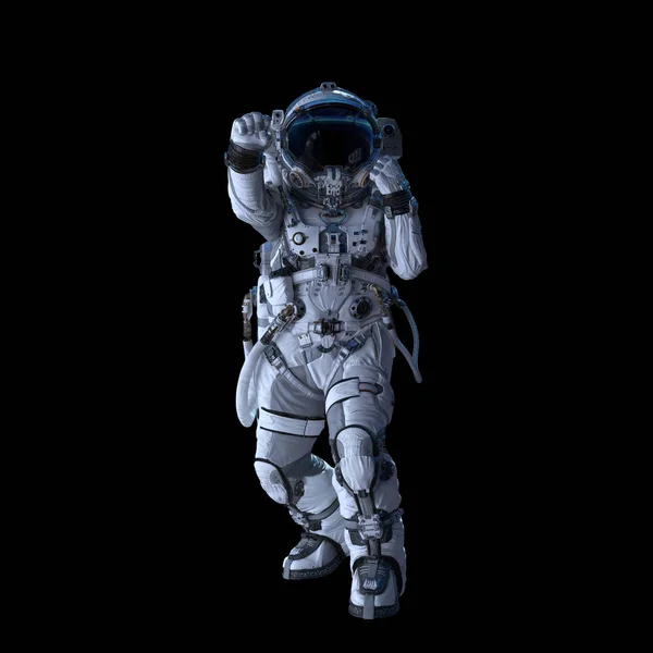 Astronaut in darkness. Mixed media — Stock Photo, Image