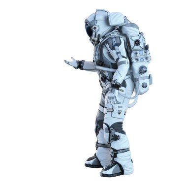 Astronot beyaz. Karışık teknik