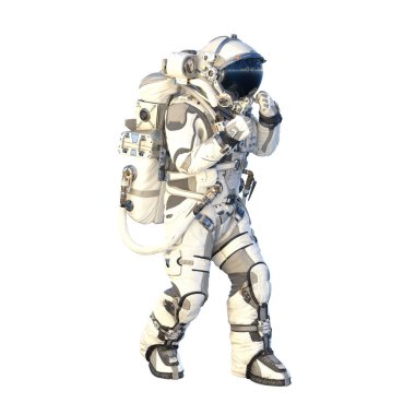 Astronot beyaz. Karışık teknik