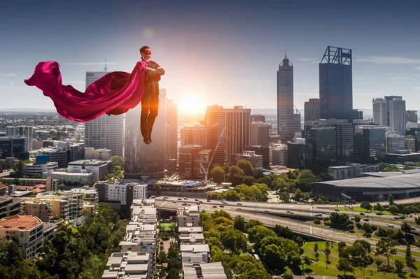 Super homem no céu — Fotografia de Stock