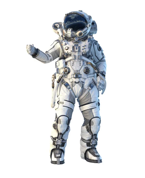 Астронавт на білому. Змішані носії — стокове фото