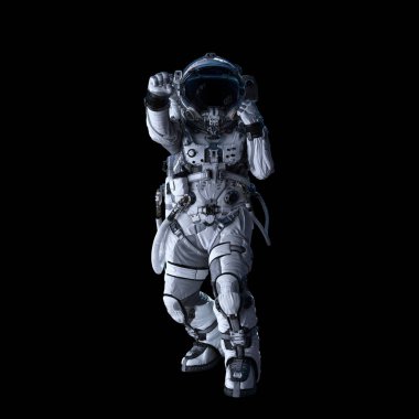 Astronot karanlığın içinde. Karışık teknik