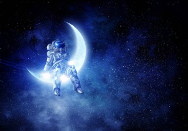 Astronot Hilal ay'otur. Karışık teknik
