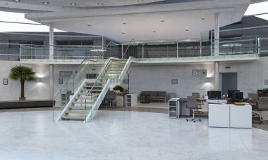 Zarif ofis iç. Karışık teknik