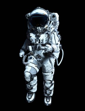 Astronot karanlığın içinde. Karışık teknik