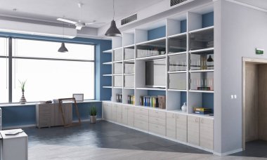 Zarif ofis iç. Karışık teknik