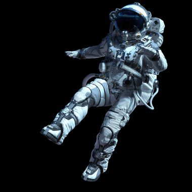 Astronot karanlığın içinde. Karışık teknik