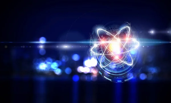 Atom molecule as concept for science — Stock Photo, Image