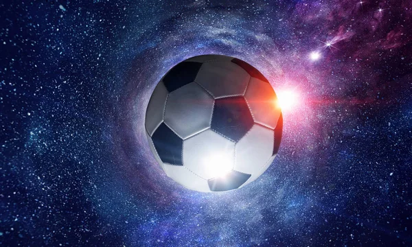 Soccer ball in cosmos — Stock Photo, Image