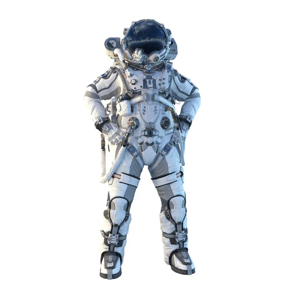 Astronaut auf weiß. Gemischte Medien — Stockfoto