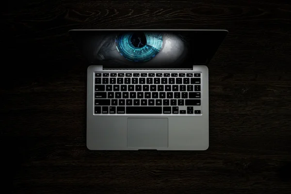 Female oko od laptopa — Zdjęcie stockowe