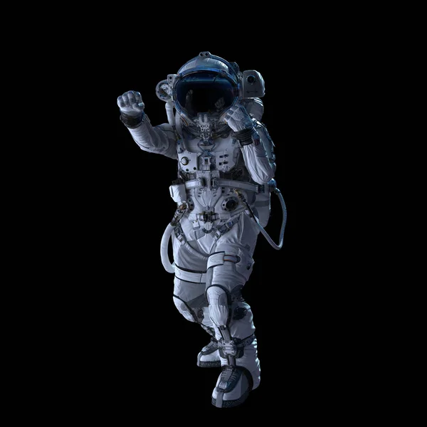 Astronauta en la oscuridad. Medios mixtos — Foto de Stock