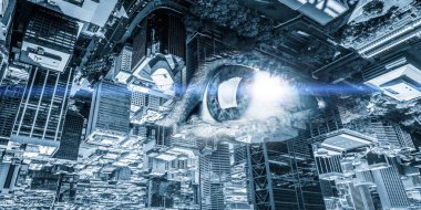 Şehir panoramik manzaralı