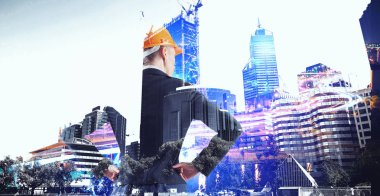 Kadın ve projesi mimar. Karışık teknik