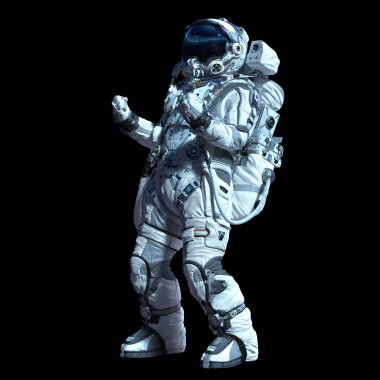 Astronot karanlığın içinde. Karışık teknik