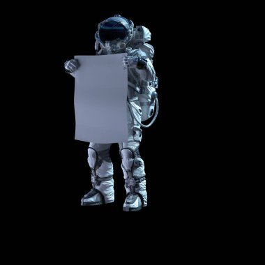 Astronot karanlığın içinde. Karışık teknik