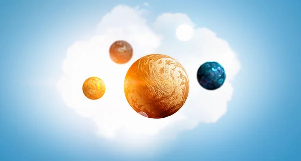 Sistema de planetas. Medios mixtos — Foto de Stock