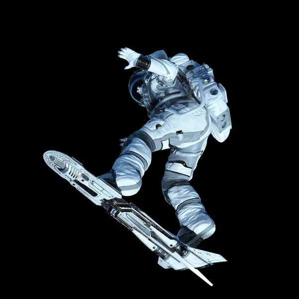 Homme de l'espace à bord. Techniques mixtes — Photo