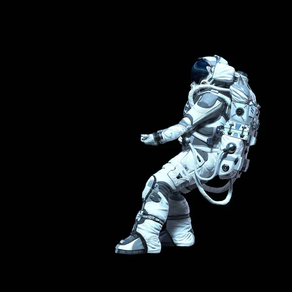 Astronaut in der Dunkelheit. Gemischte Medien — Stockfoto