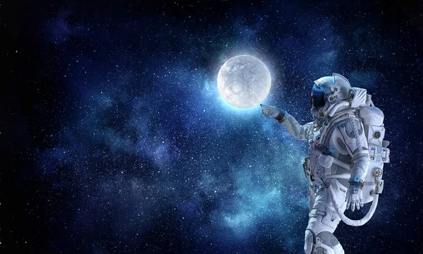 Spaceman and his mission. Mixed media — Stock Photo, Image