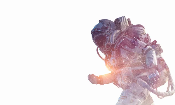 Космонавт на белом. Смешанные медиа — стоковое фото
