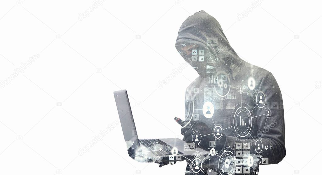 Hacker man steal information