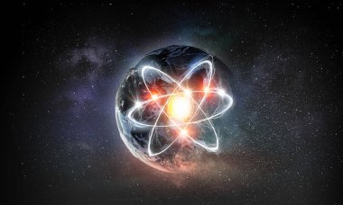 Astronomi kavramı zemin. 3D render