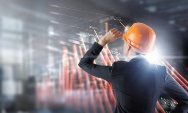 Kadın ve projesi mimar. Karışık teknik