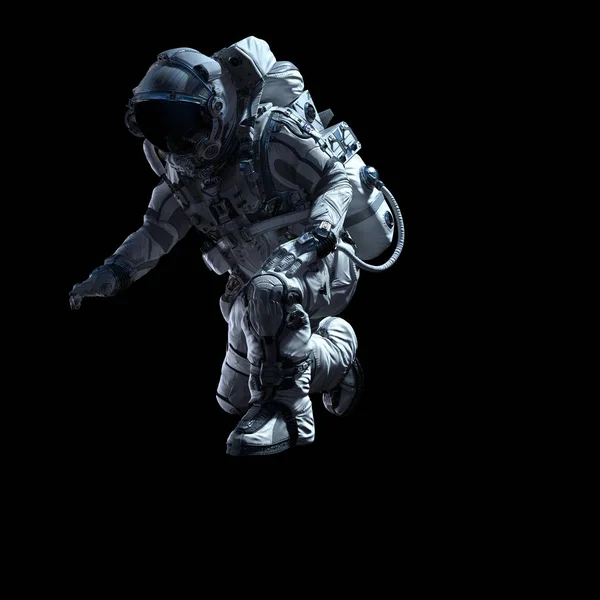 Astronauta w ciemności. Techniki mieszane — Zdjęcie stockowe