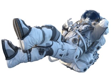 Astronot beyaz. Karışık teknik