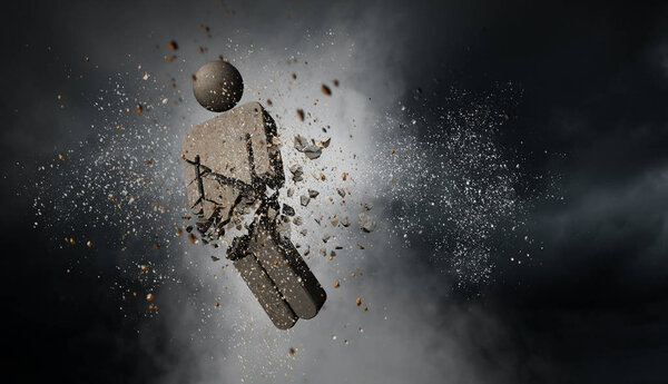 Бетонная мужская фигура
