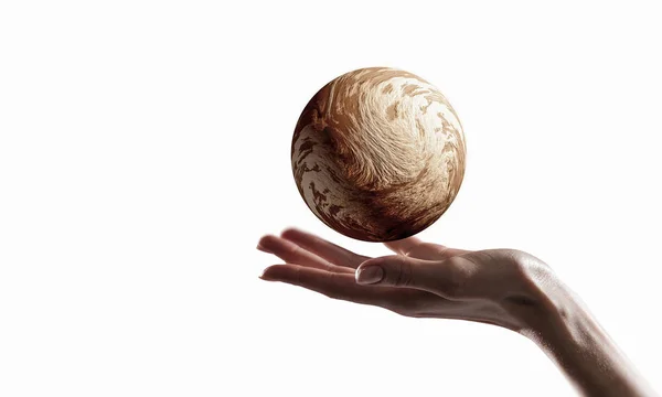 Venus planet in hand — Stock Photo, Image