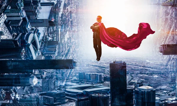 Super hombre en el cielo — Foto de Stock