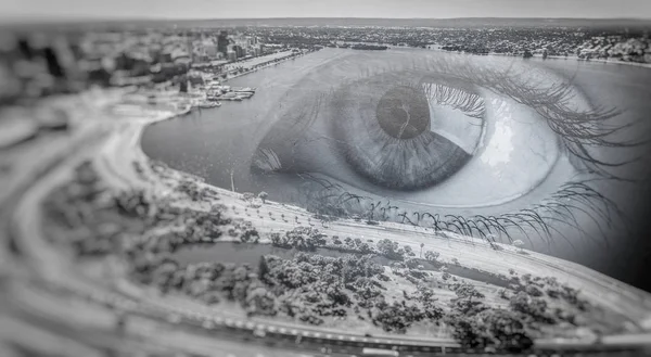 Şehir panoramik manzaralı — Stok fotoğraf