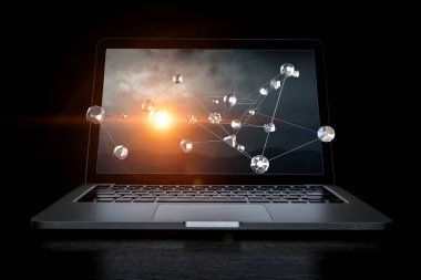 Sosyal bağlantı ve ağ. Karışık teknik