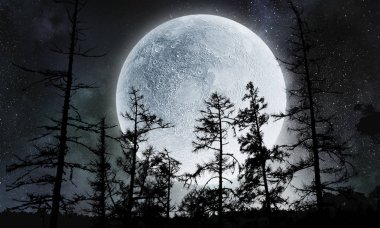 Full moon in sky clipart