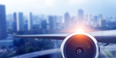 Uçak türbin ile kapatın. Karışık teknik