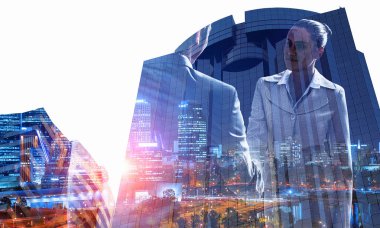 İş işbirliği kavramı. Karışık teknik