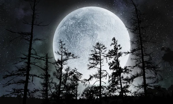 Volle maan in hemel — Stockfoto