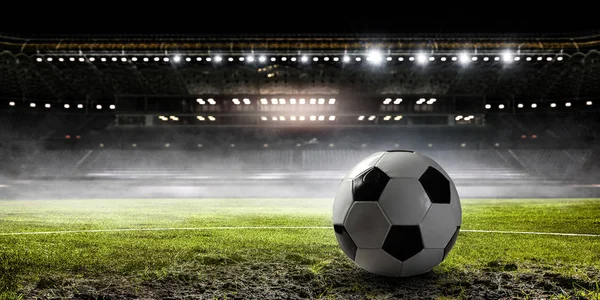 Soccer game concept. Mixed media