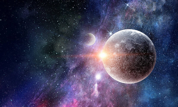 Space planets and nebula