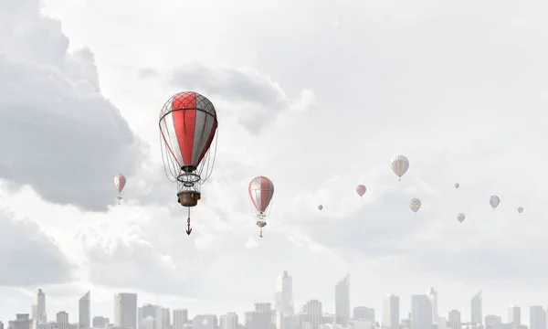 Air balloons in sky — Stock Photo, Image