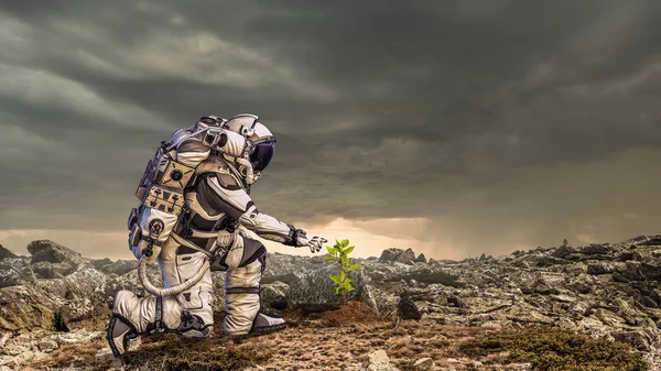 Er is leven op andere planeten. Mixed media — Stockfoto