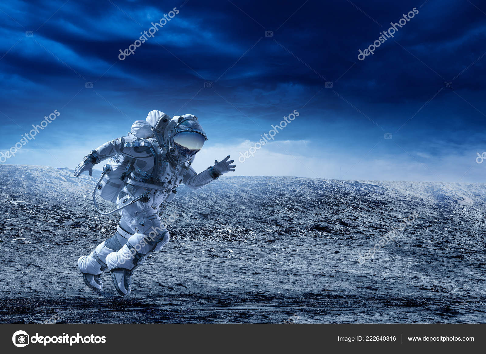 Spaceman running Mixed media — Stock Photo © SergeyNivens
