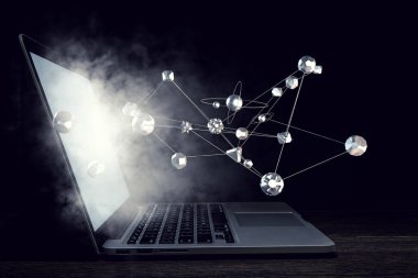 Sosyal bağlantı ve ağ. Karışık teknik